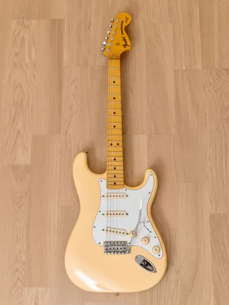 Электрогитара Fender Yngwie Malmsteen Stratocaster ST71-140YM SSS Yellow White w/case Japan 2005