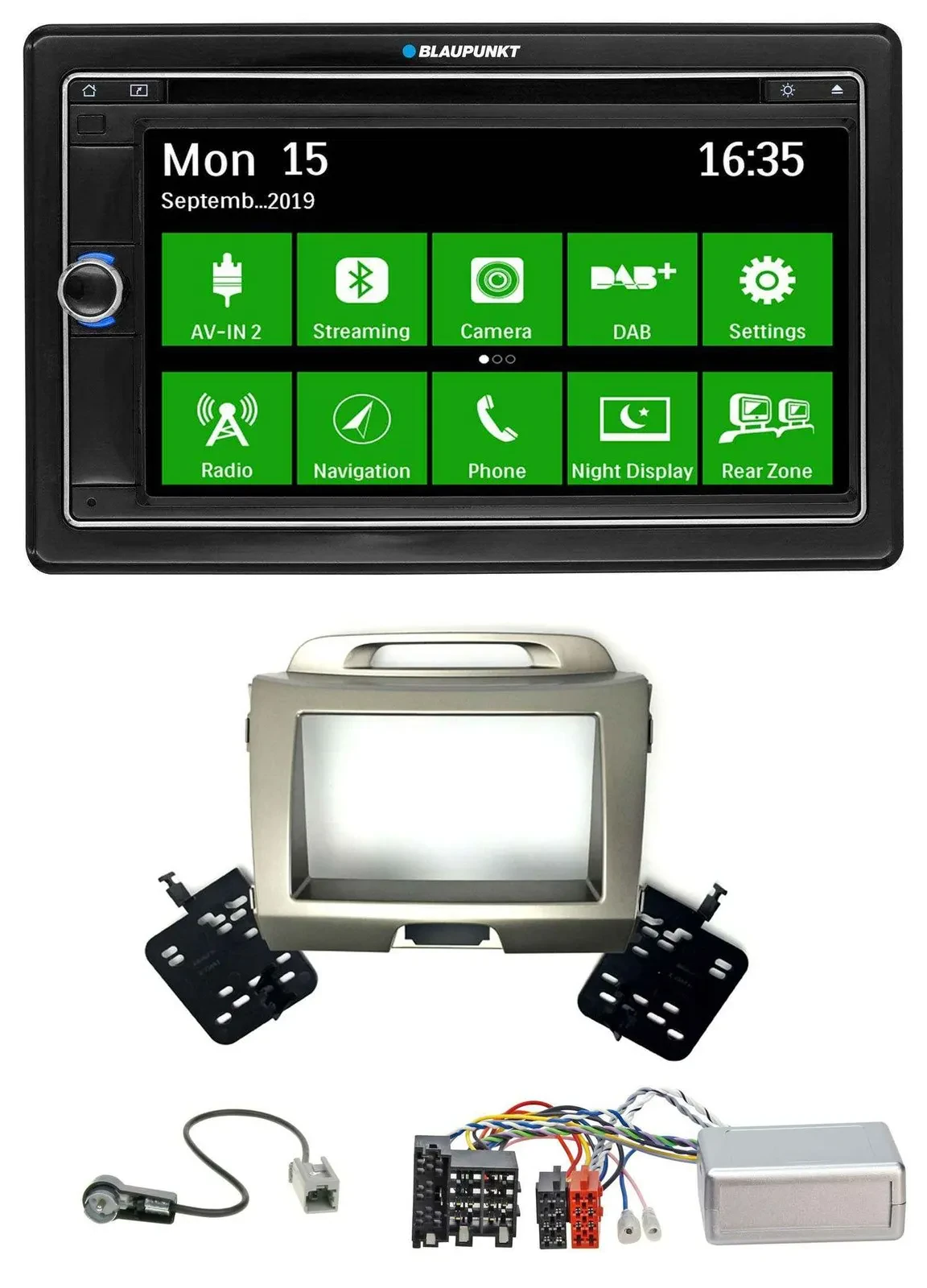 Blaupunkt Bluetooth 2DIN Lenkrad DAB USB TMC Navigation für Kia Sportage 3 2010-