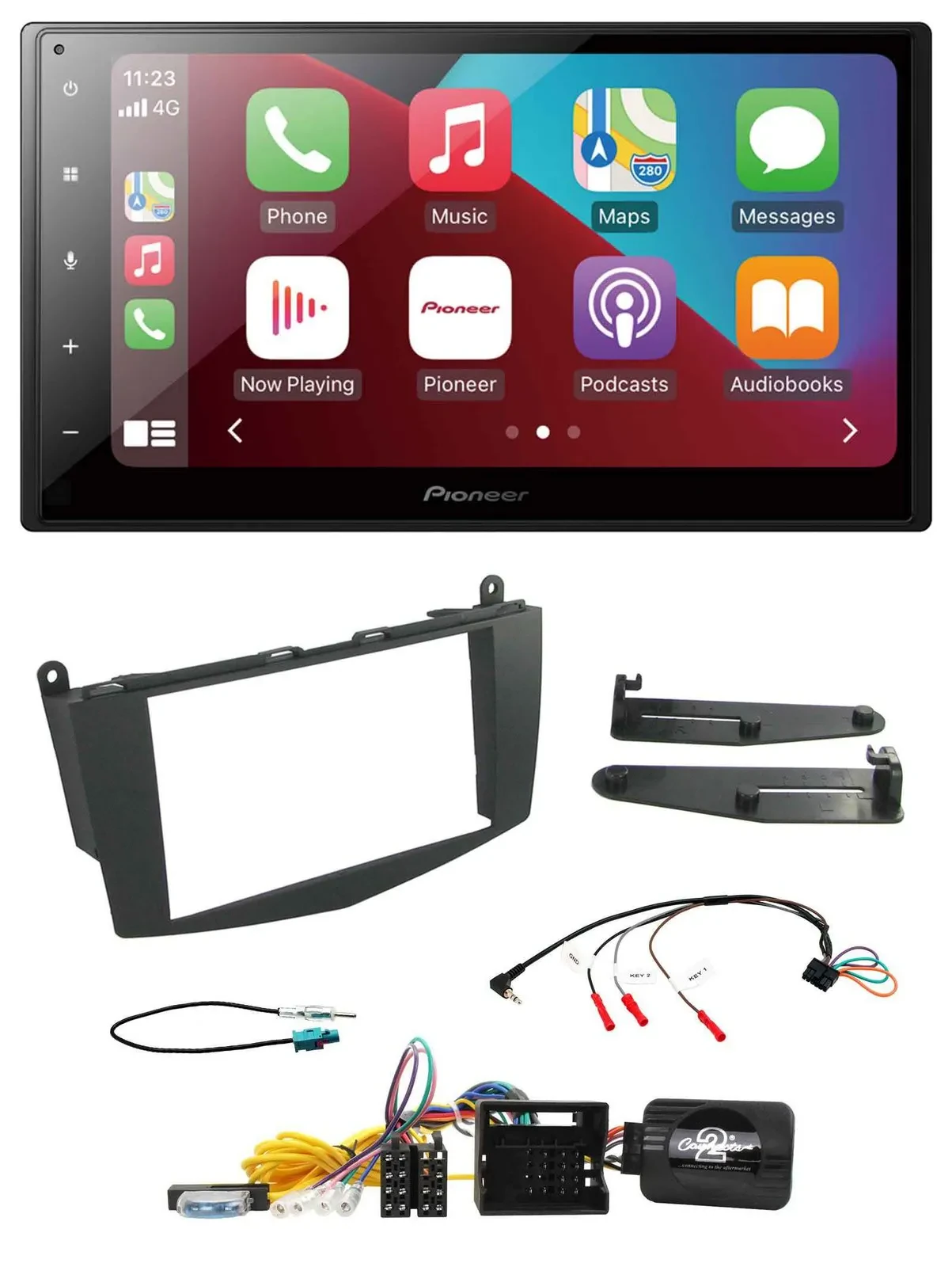 Pioneer USB Lenkrad DAB 2DIN Bluetooth Autoradio für Mercedes C-Klasse 07-11 W20