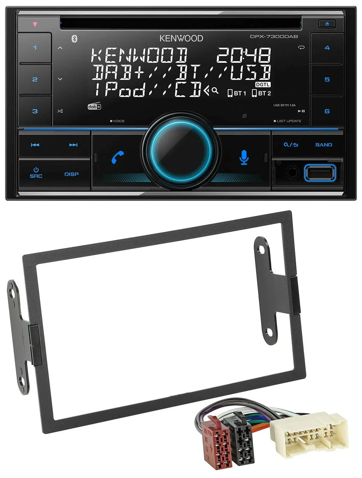 Автомагнитола для Nissan Xterra (2000–2004) Kenwood 2-DIN, CD, DAB, USB, MP3, Bluetooth