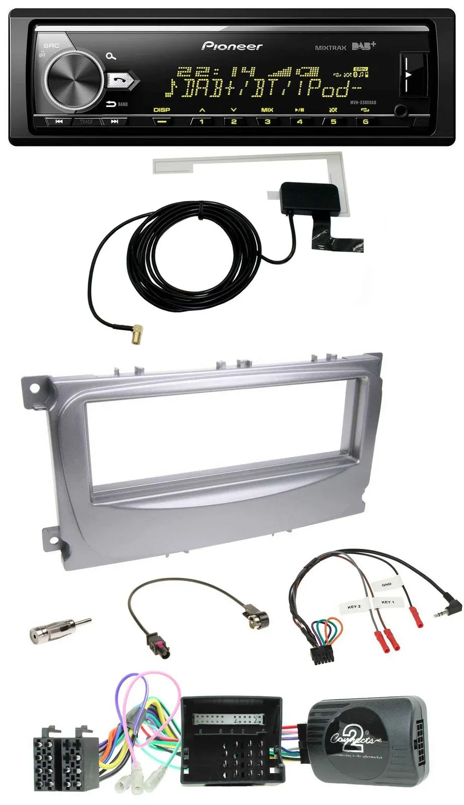 Pioneer Bluetooth DAB USB Lenkrad Autoradio für Ford Galaxy C-Max Focus Can-Bus