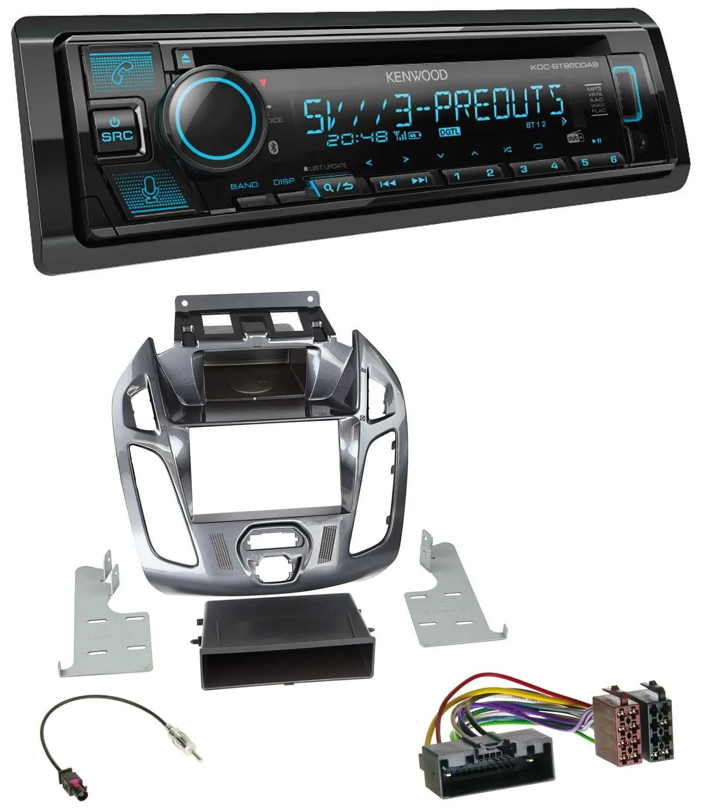 Автомагнитола для Ford Transit/Connect 2012–2018 Kenwood Bluetooth USB CD MP3 DAB