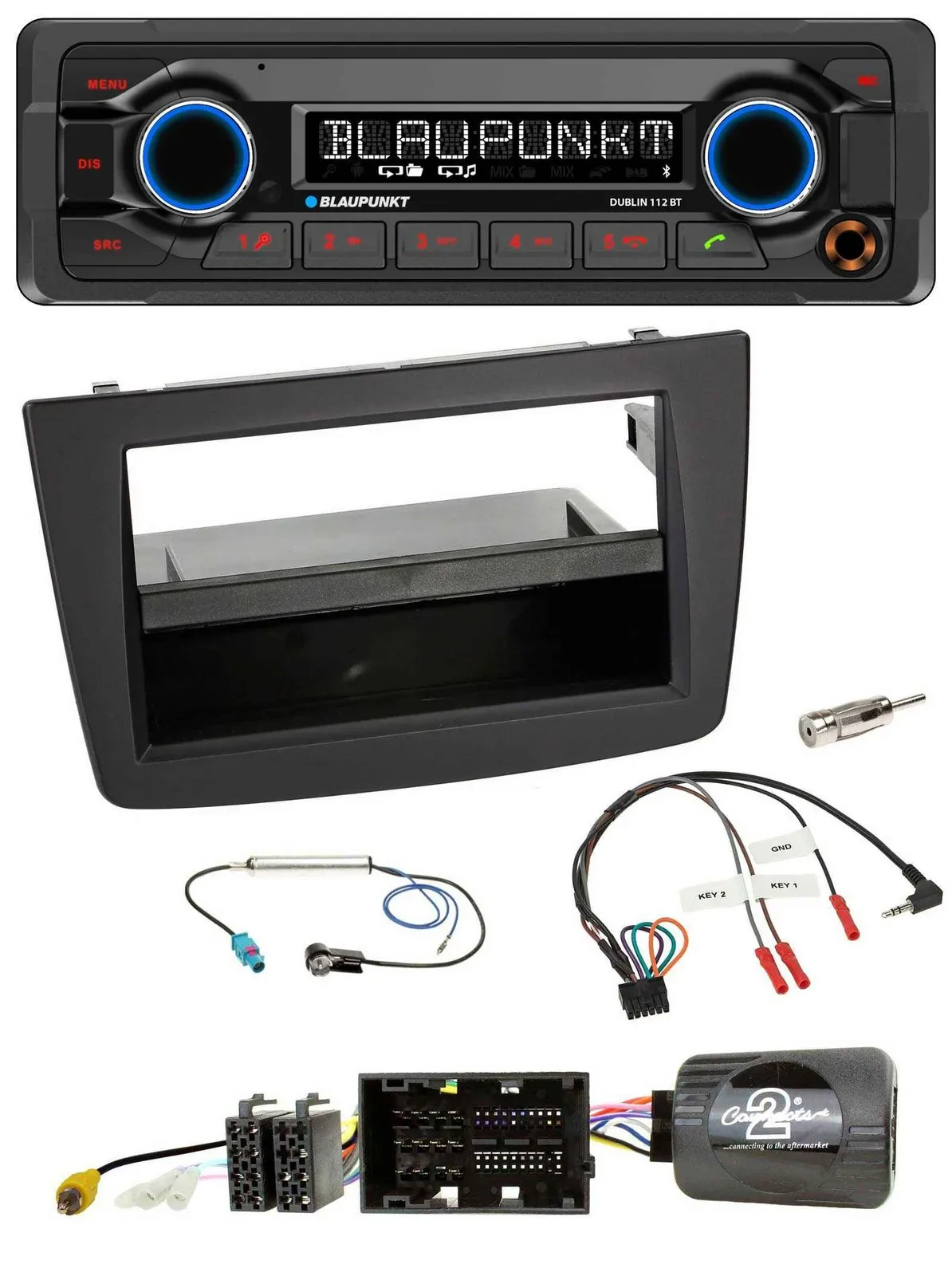 Blaupunkt MP3 Bluetooth USB Lenkrad Autoradio für Alfa Mito 955 2014-2018 schwar