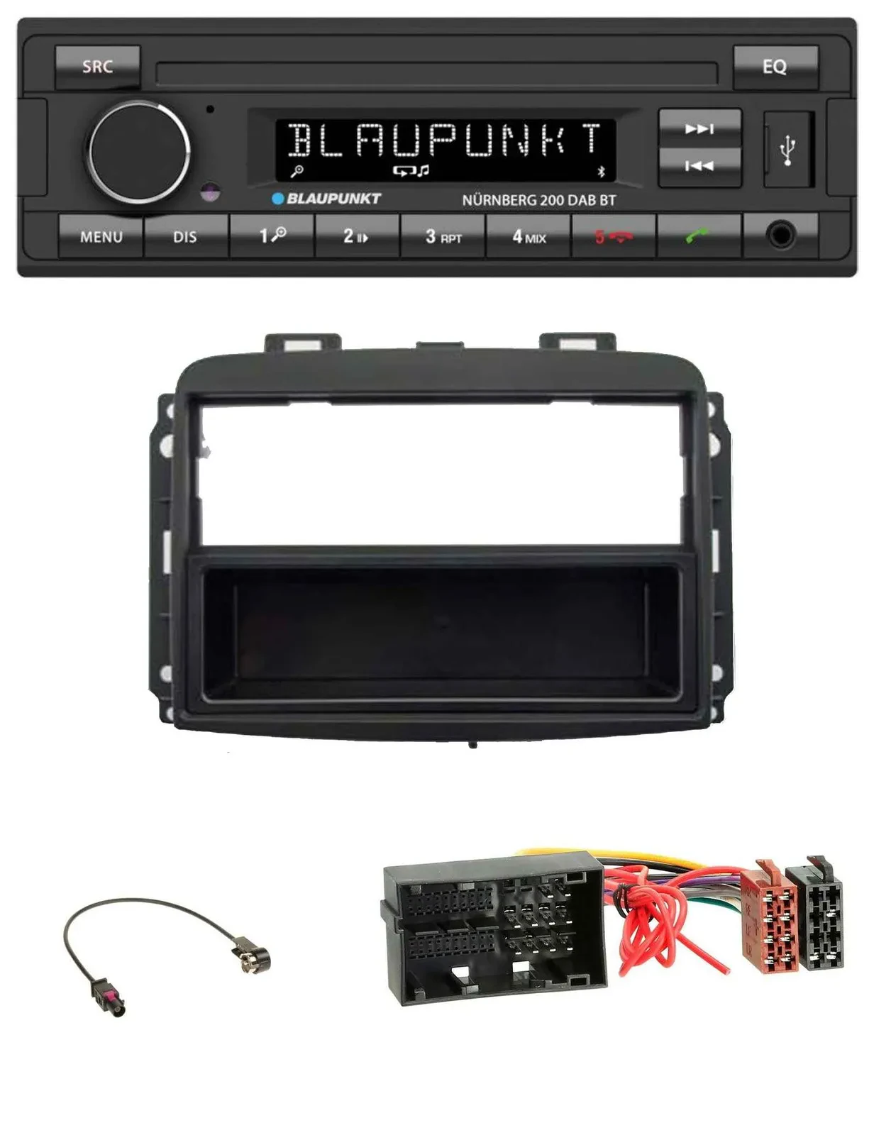 Blaupunkt USB DAB MP3 Bluetooth Autoradio für Fiat 500 L (ab 2012)