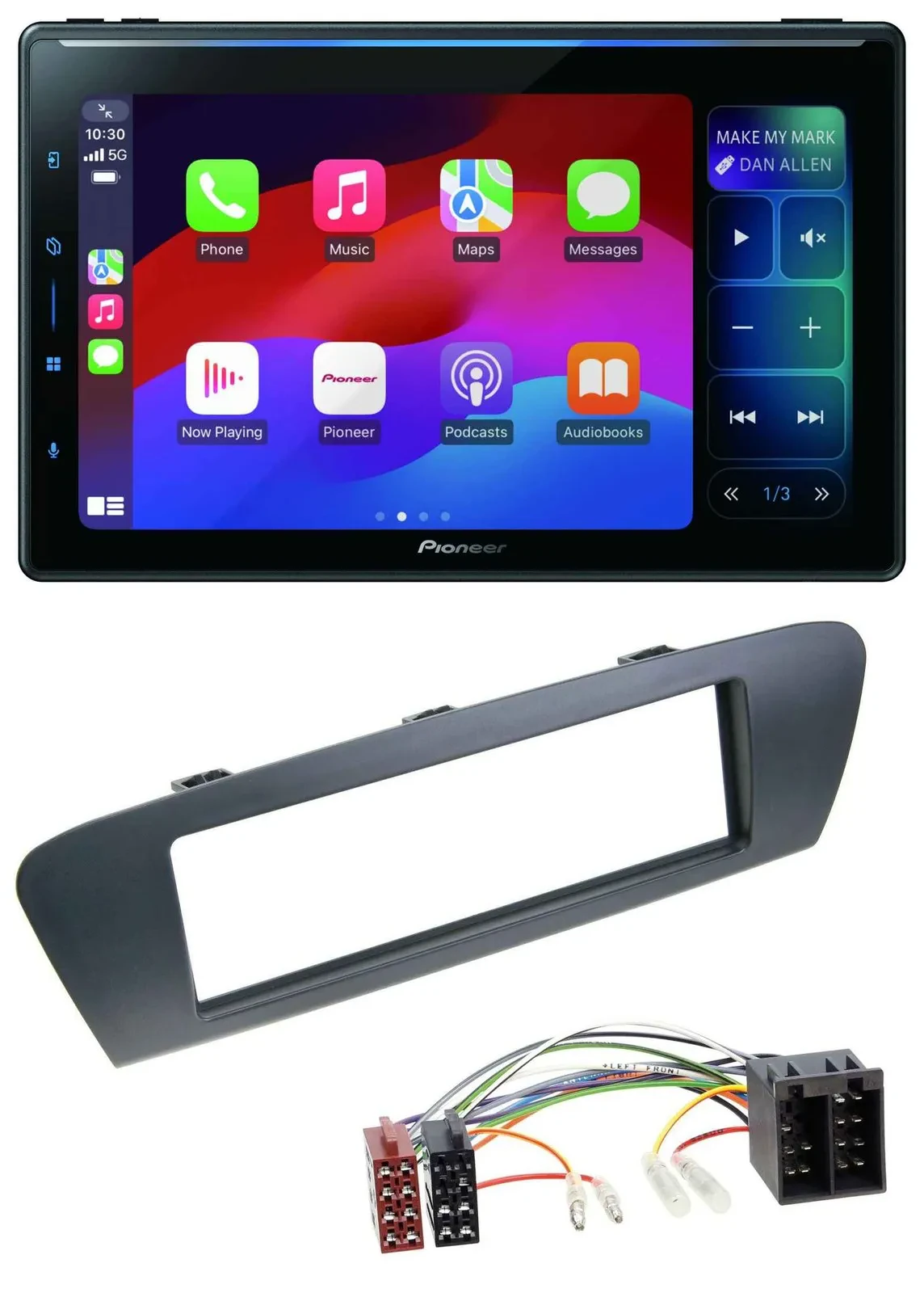 Pioneer Bluetooth DAB MP3 USB Autoradio für Renault Scenic (ab 09) - grau