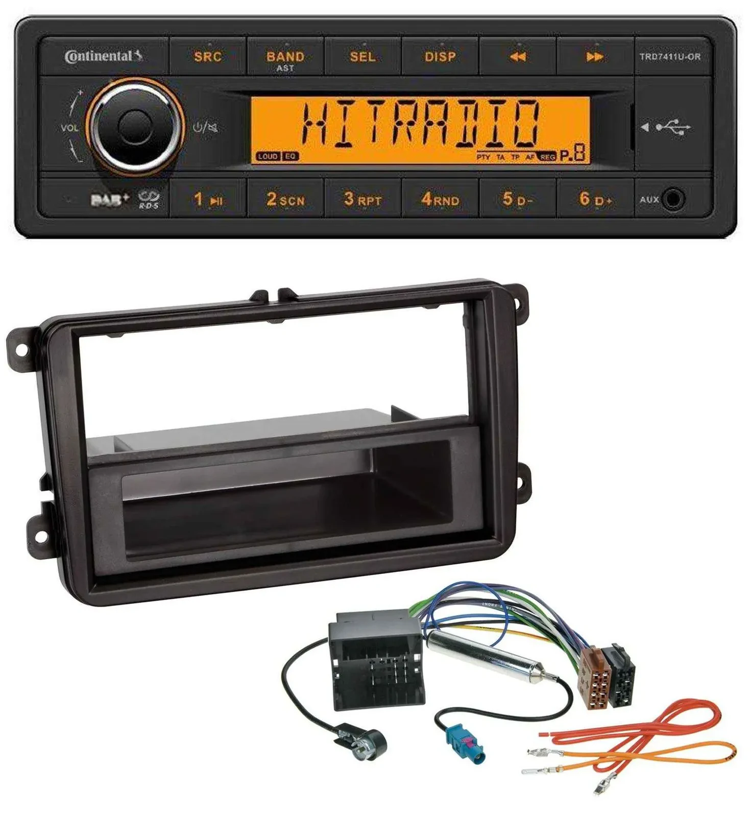 Continental 1DIN DAB MP3 AUX USB Autoradio für VW Amarok, Beetle, EOS (ab 06)