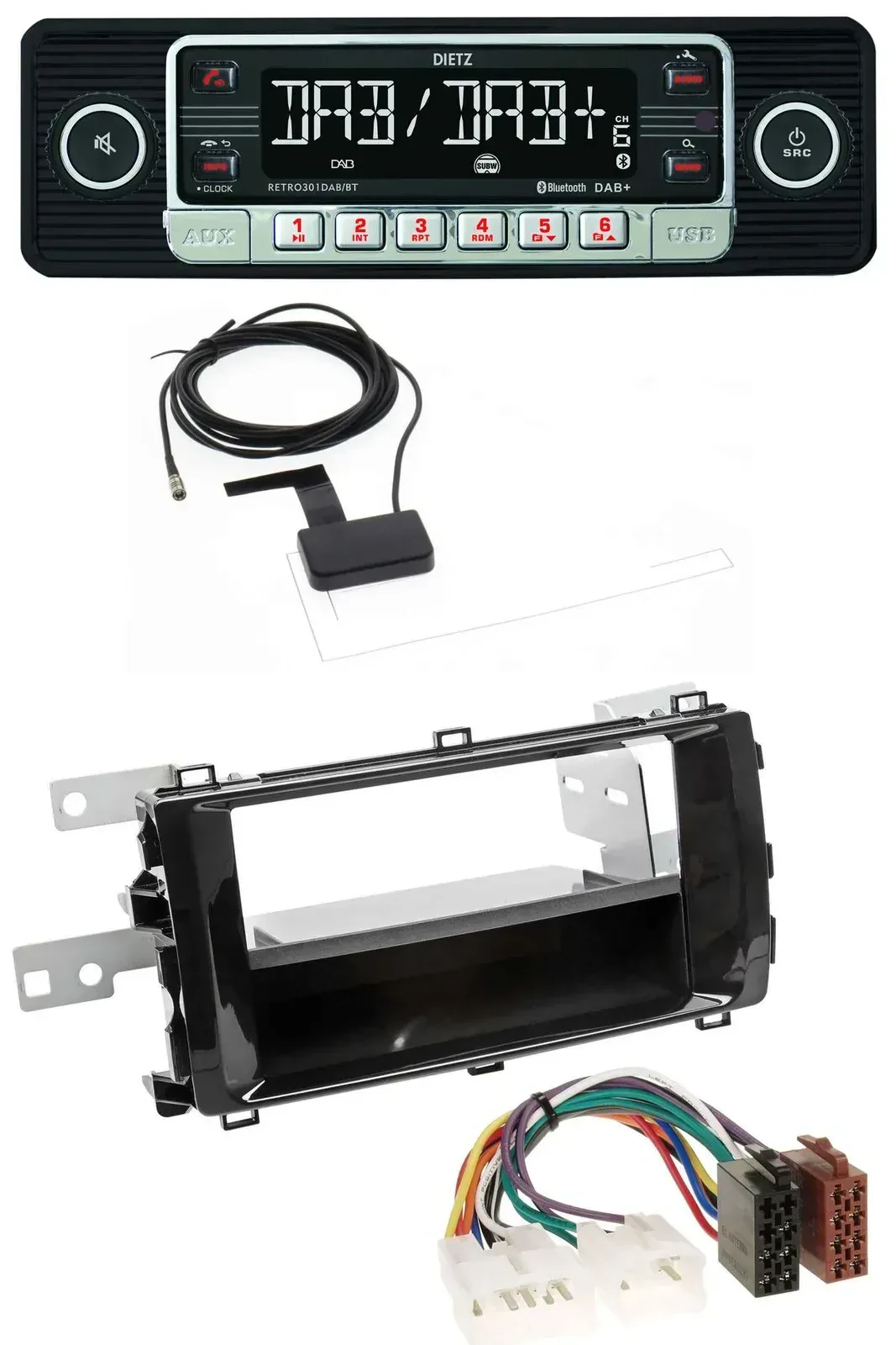 Dietz DAB Bluetooth USB MP3 Autoradio für Toyota Auris (ab 2013) schwarz