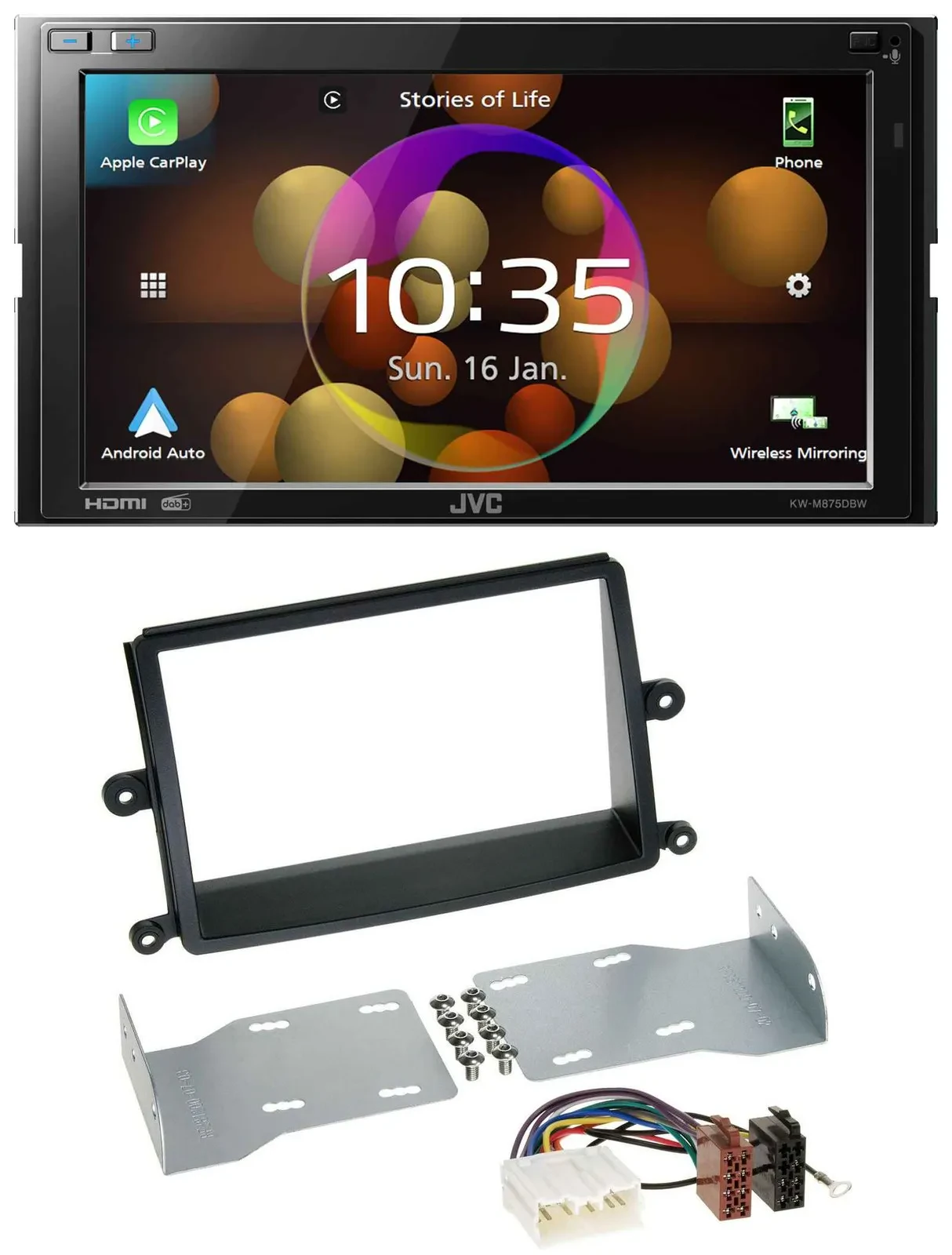 Автомагнитола для Mitsubishi L200 (2006–2015) JVC 2DIN, DAB, Bluetooth, USB, MP3