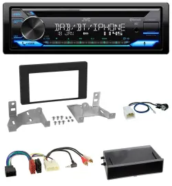 Автомагнитола для Toyota Aygo (AB7, с 2022) JVC Bluetooth, MP3, USB, DAB, CD, матовый чёрный