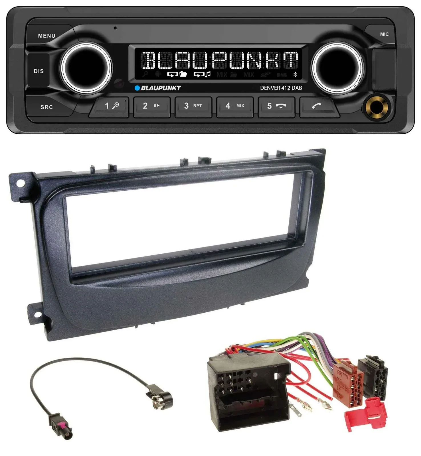 Blaupunkt Bluetooth DAB MP3 USB Autoradio für Ford Focus C-Max Galaxy ab 2007 sc