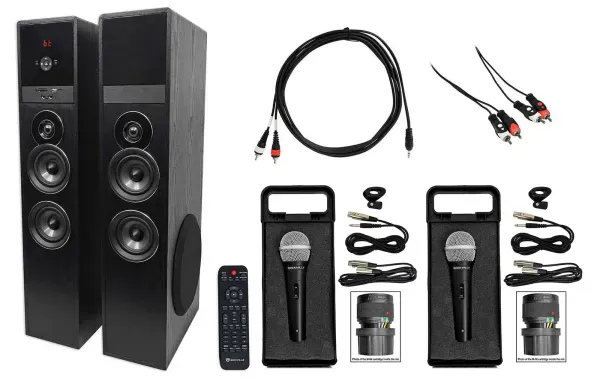 Rockville All-in-one Bluetooth Home Theater/Karaoke Machine System w/(2) Mics