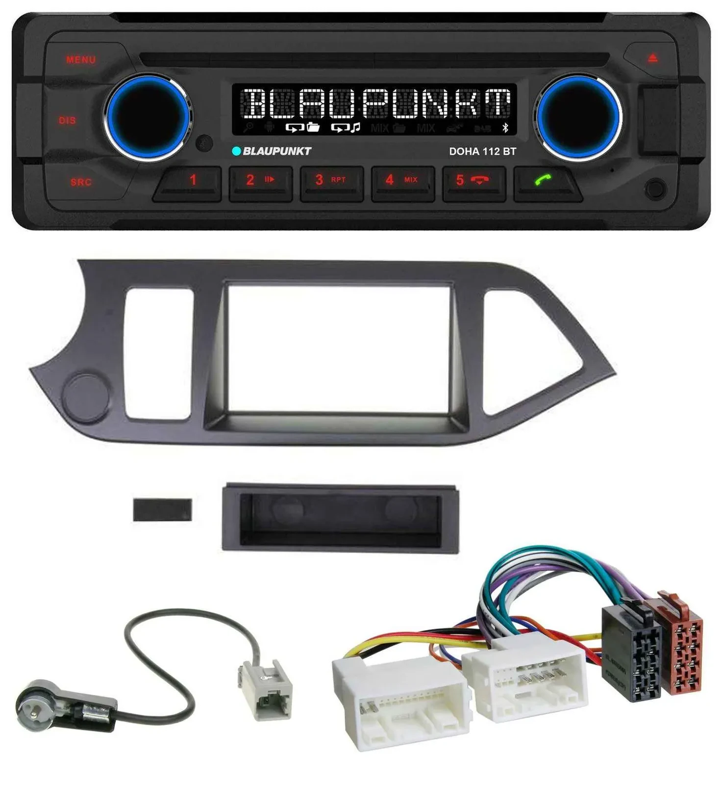 Blaupunkt AUX MP3 CD Bluetooth USB Autoradio für Kia Picanto ab 2011 ohne Start-