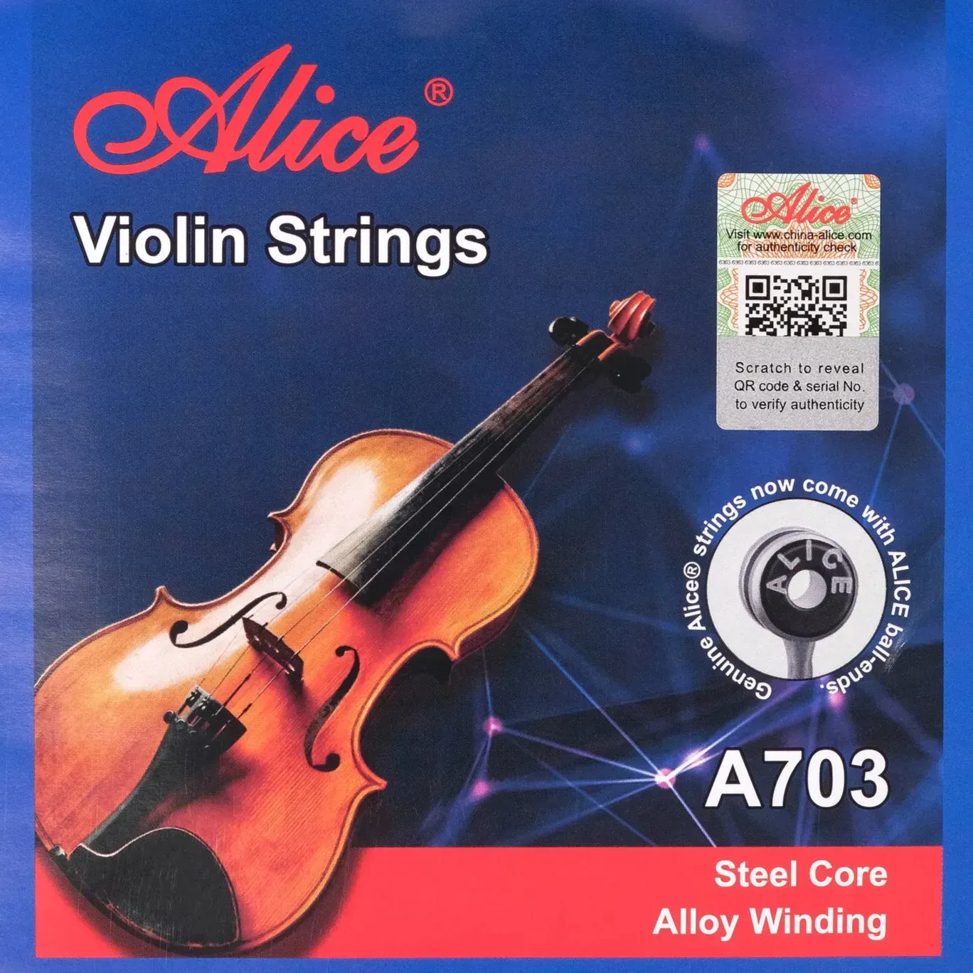 Струны для скрипки Alice A703A Medium 4/4