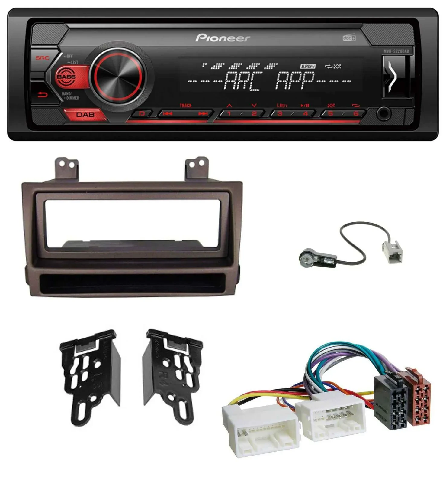 Pioneer DAB 1DIN MP3 AUX USB Autoradio für Hyundai Sonata ab 09 dunkelbraun meta