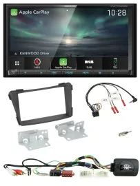 Kenwood Bluetooth USB 2DIN Lenkrad TMC DAB Navigation für Hyundai i40 11-19 AUX