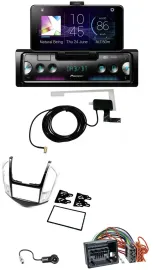 Автомагнитола для Chevrolet Cruze 2011–2016 Pioneer DAB, Bluetooth, MP3, USB серебристая