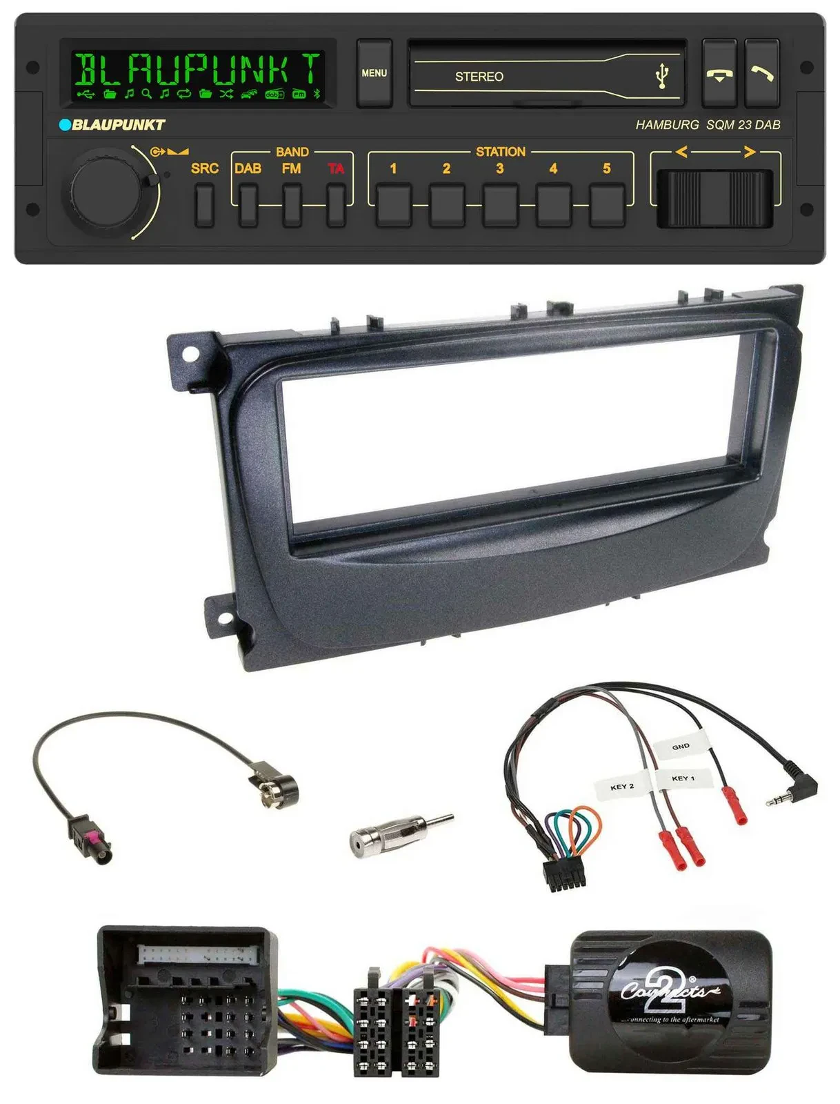 Blaupunkt USB DAB Bluetooth Lenkrad Autoradio für Ford Focus C-Max Galaxy ab 07