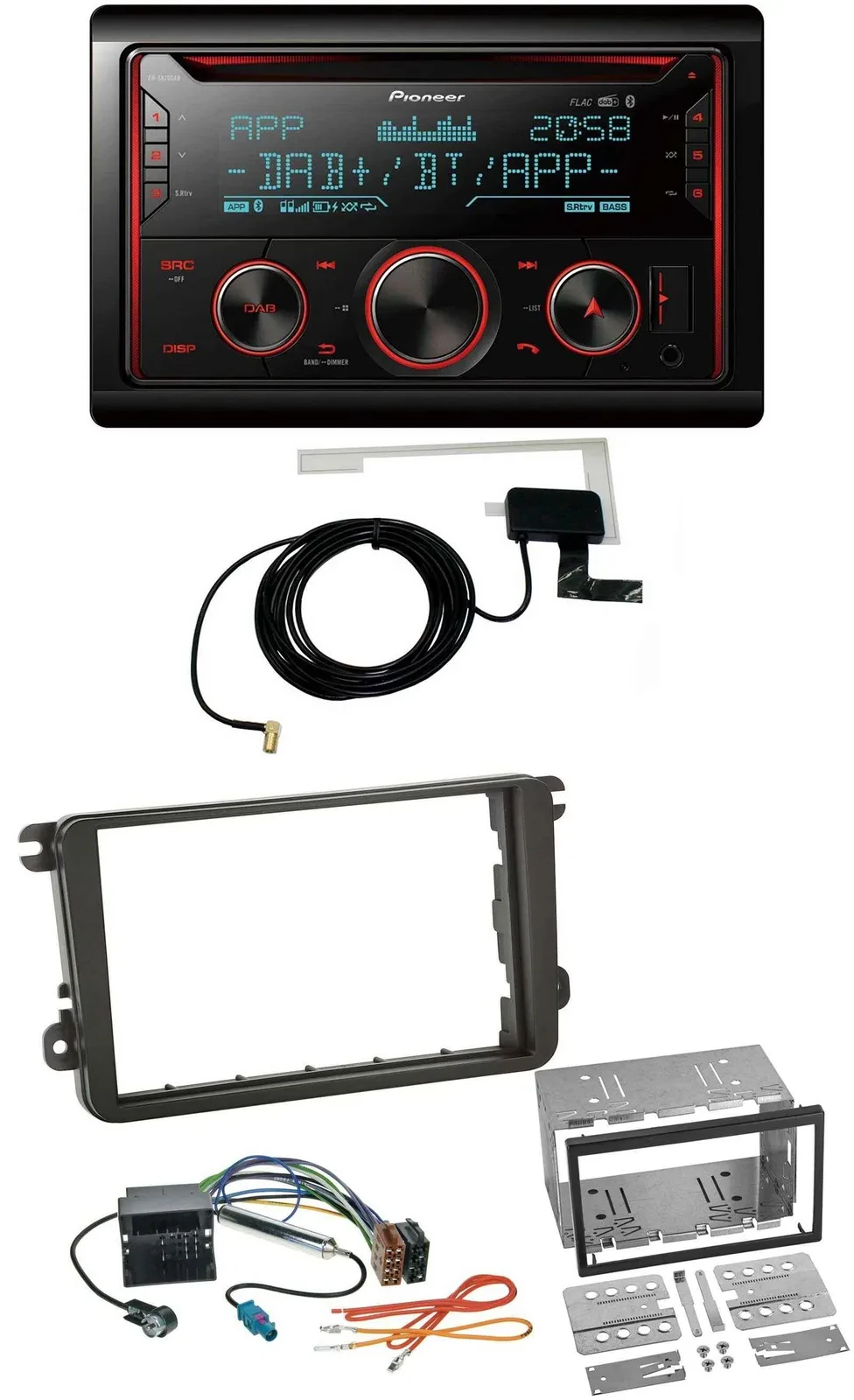 Pioneer 2DIN MP3 DAB USB CD Bluetooth Autoradio für VW Caddy Golf 5 6 Jetta ab 2