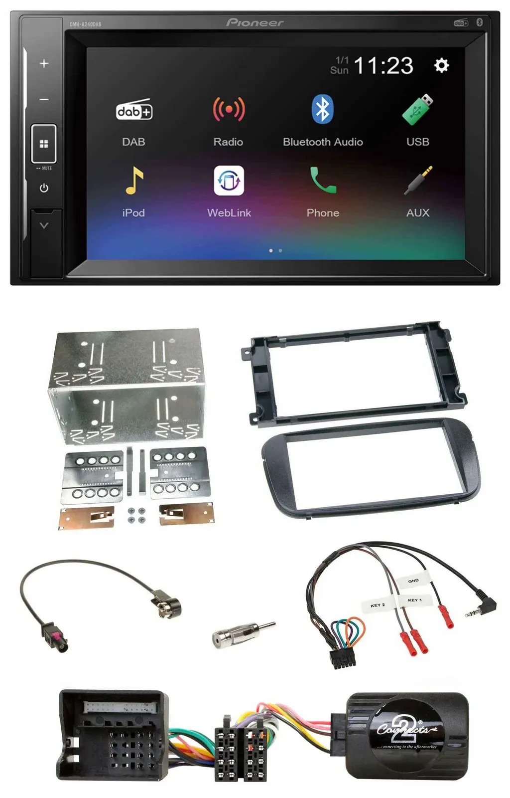 Автомагнитола Pioneer 2DIN DAB Bluetooth USB для Ford S-Max/Mondeo (2007–2014)