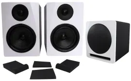 (2) Rockville APM6W 6.5" Powered Studio Monitors+Active 10" Subwoofer+Foam Pads