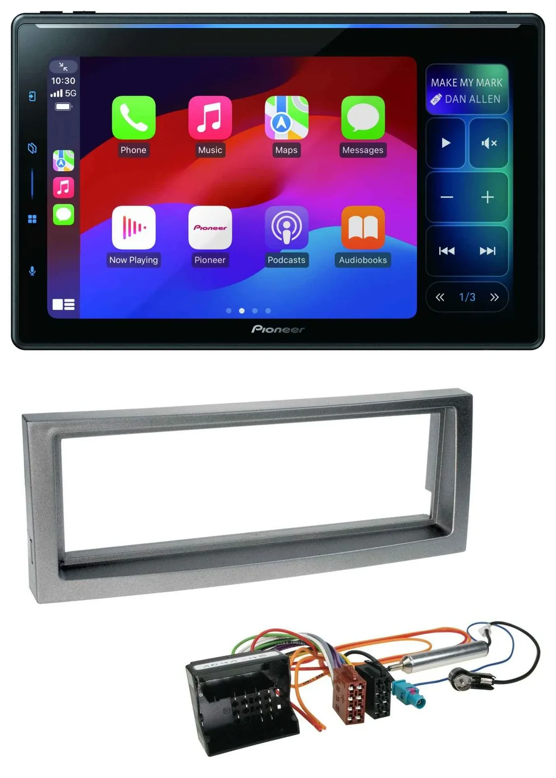 Pioneer Bluetooth DAB MP3 USB Autoradio für Citroen C5 Peugeot 407 ab 04 grau-me