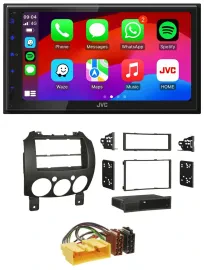 JVC Bluetooth 2DIN MP3 DAB USB Autoradio für Mazda 2 (ab 2007)