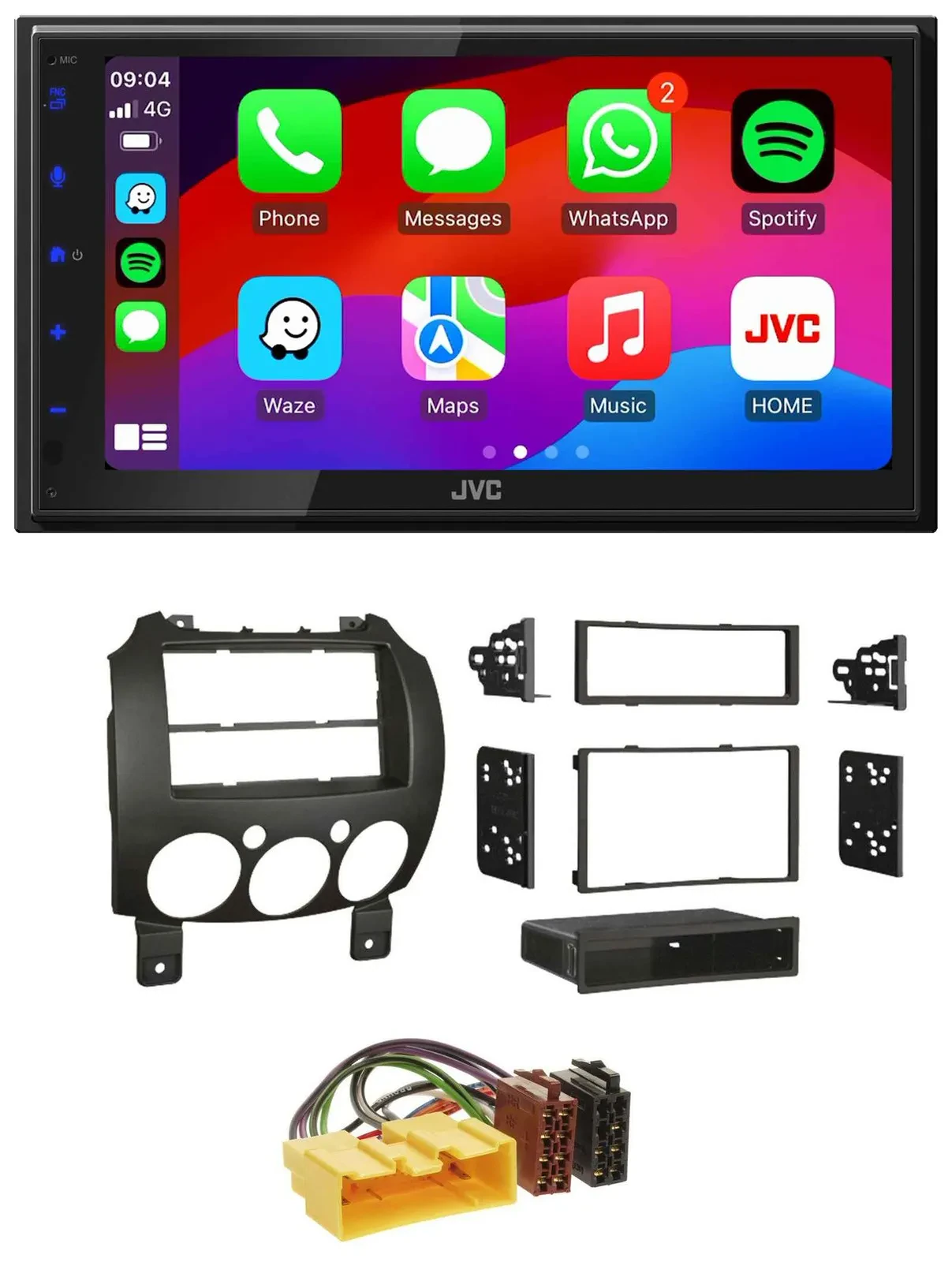 JVC Bluetooth 2DIN MP3 DAB USB Autoradio für Mazda 2 (ab 2007)
