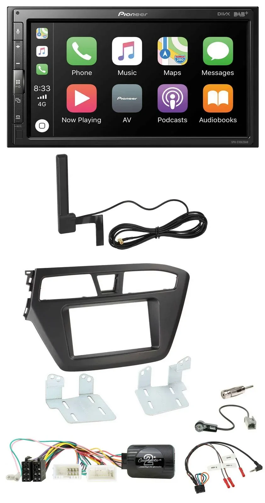 Автомагнитола Pioneer 2 DIN, USB, Bluetooth, DAB для Hyundai i20 (с 2015)