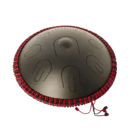 Handpan Travel Drum 14" D-Minor 9-Ton Stahl Tongue Drum Schwarz Inkl. Schlägel