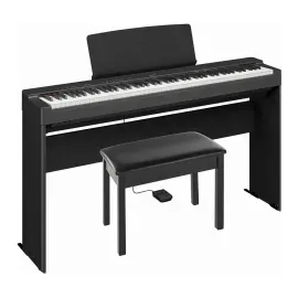 Yamaha P-225B 88-Key Deluxe Digital Piano with Stand and Bench Bundle