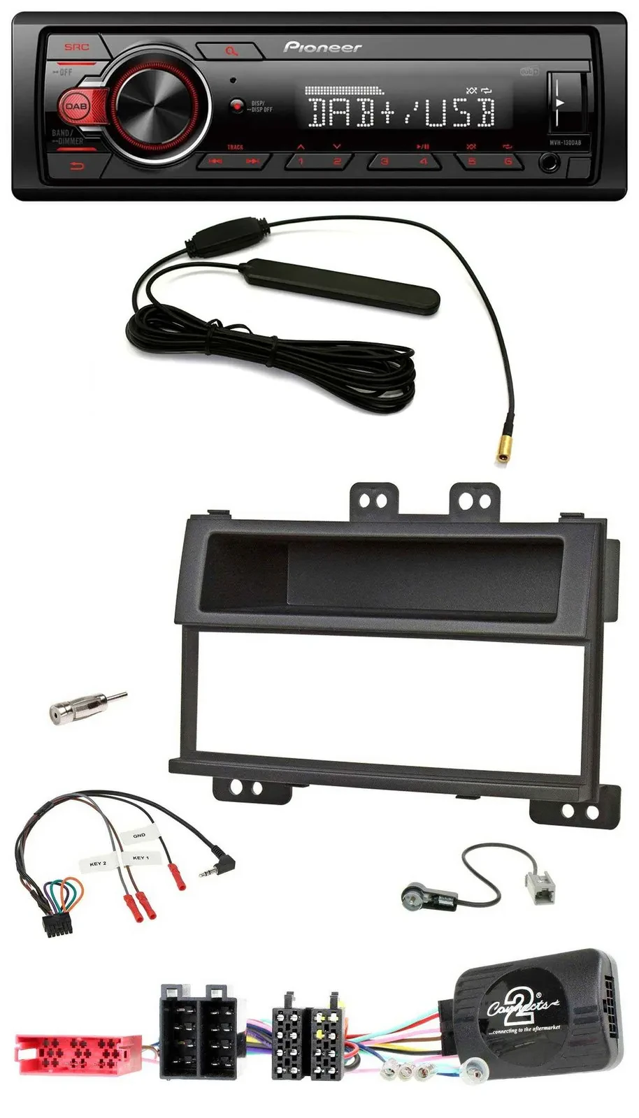 Автомагнитола Pioneer 1DIN, DAB, USB, MP3, для Hyundai i20 (2009–2011), черная