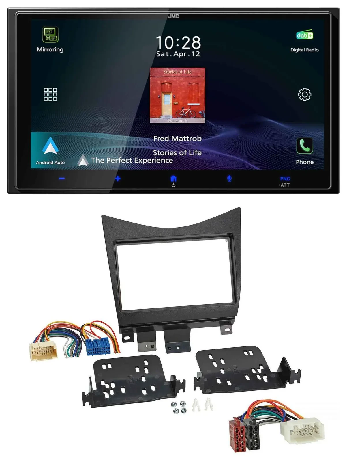 JVC USB Bluetooth 2DIN DAB MP3 Autoradio für Honda Accord 02-08 schwarz