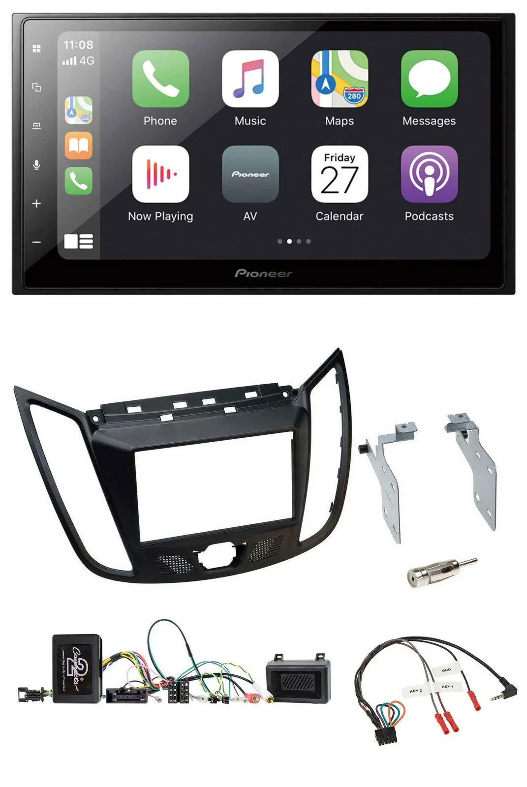 Автомагнитола Pioneer 2DIN, Bluetooth, DAB, USB, для Ford Kuga DM2 (с 2013)