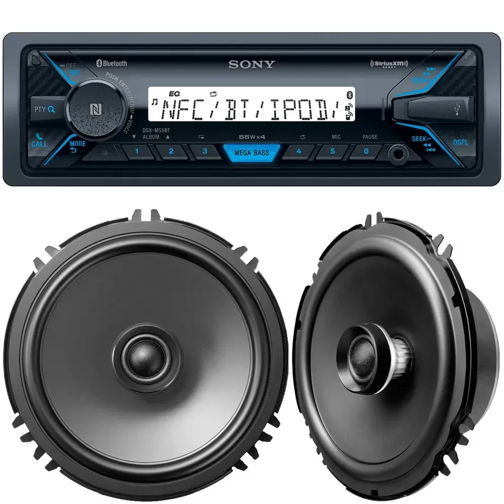 Автомагнитола для лодки Sony DSX-M55BT + XS160GS (набор, пара 6.5", Bluetooth)