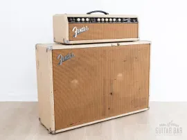 1962 Fender Dual Showman Blonde Brown Panel Vintage Piggyback Tube Amp 2x15