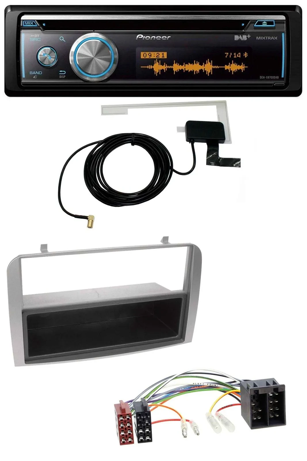 Автомагнитола Pioneer Bluetooth DAB CD USB MP3 для Alfa Romeo 147/GT, серебристая