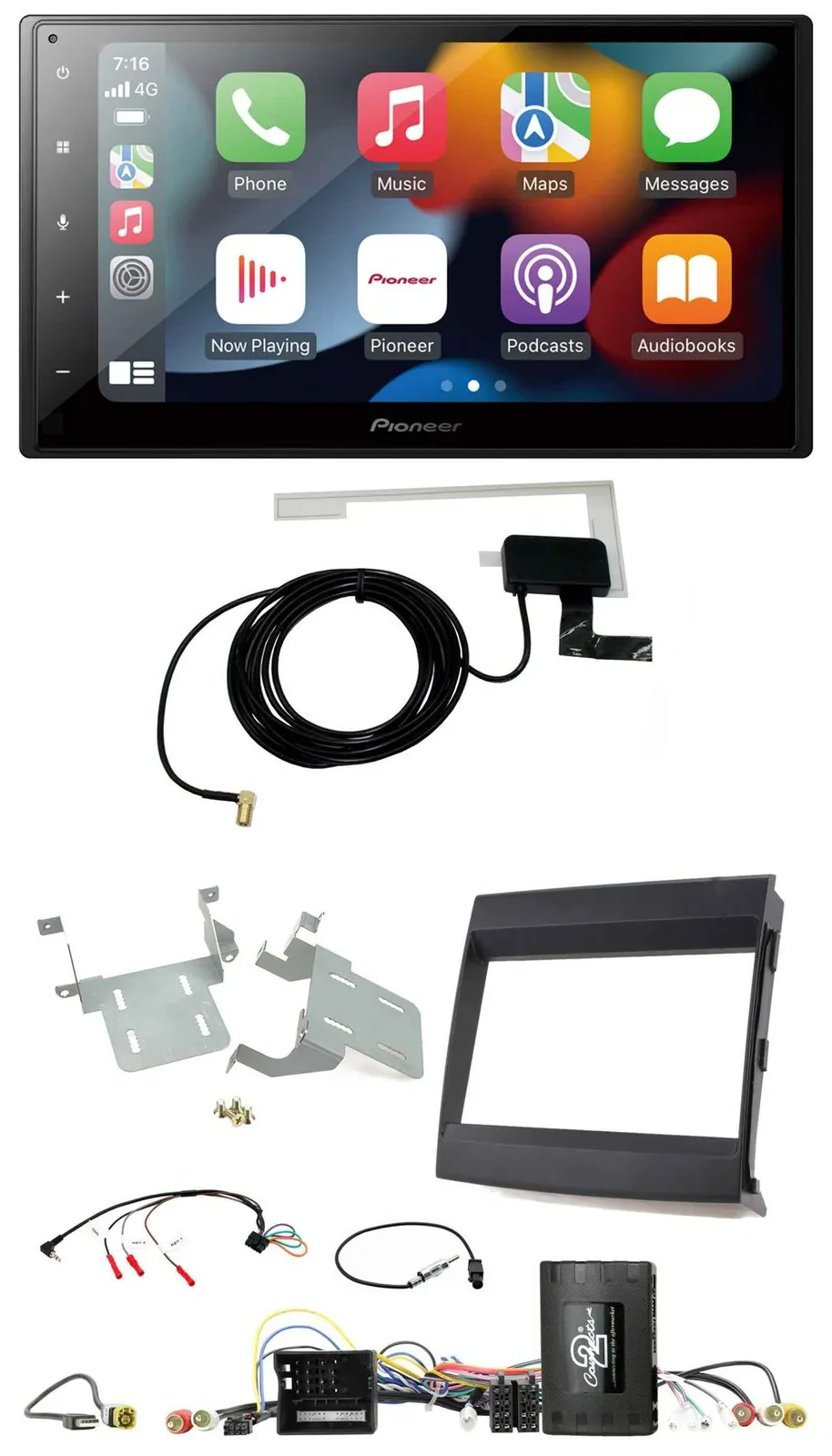 Pioneer Lenkrad USB Bluetooth DAB 2DIN Autoradio für Porsche Cayenne 11-16 Infoa