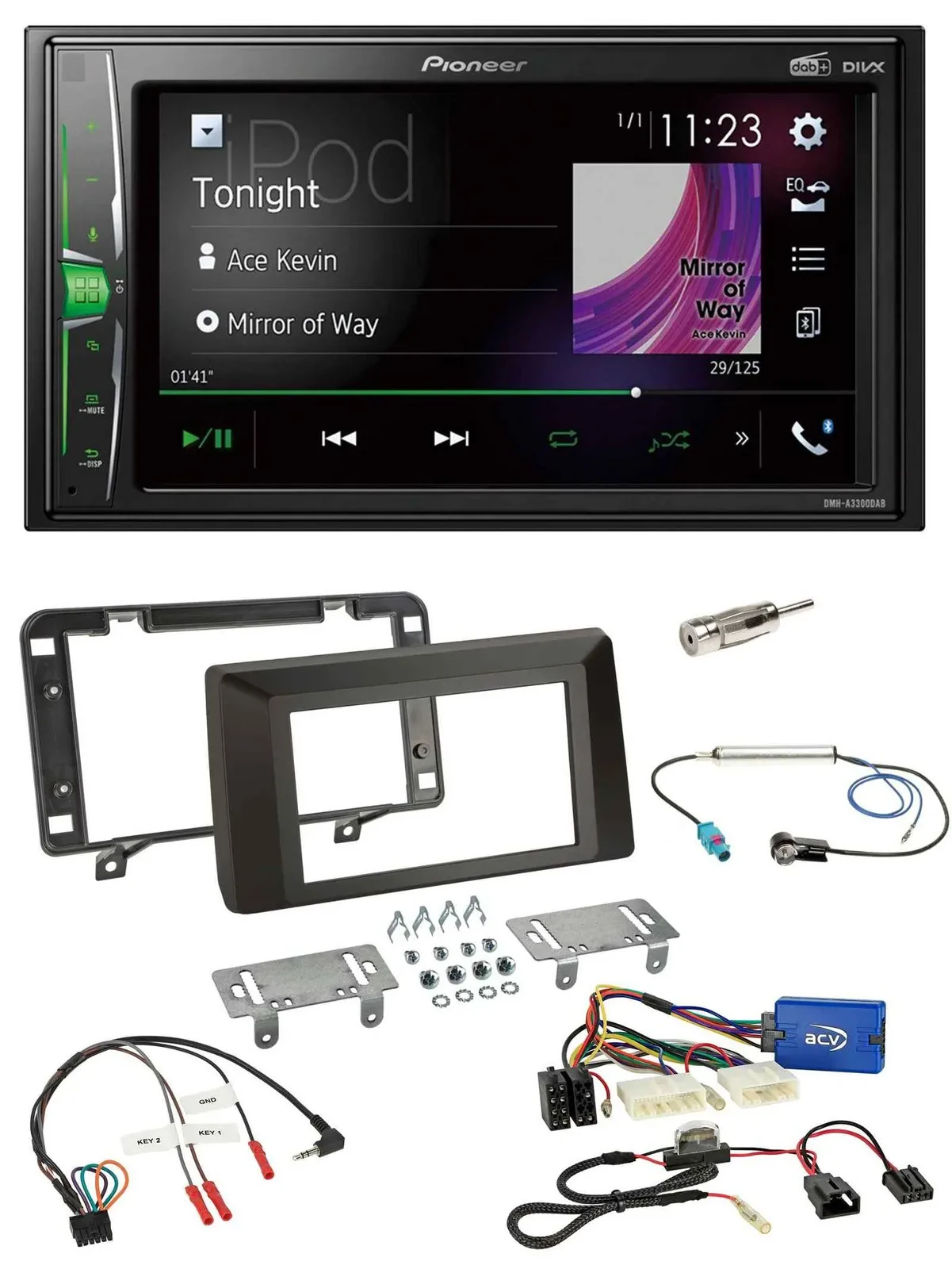 Pioneer 2DIN Lenkrad DAB USB Bluetooth Autoradio für Dacia Duster ab 2021