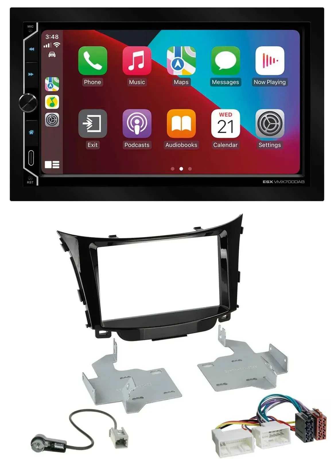 ESX 2DIN DAB USB MP3 Bluetooth Autoradio für Hyundai i30 (ab 12)