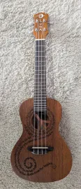 Luna Guitars Maluhia Peace Sign Soprano Ukulele Satin Natural Finish, UKE MALU S