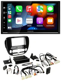 Kenwood DAB USB Bluetooth 2DIN Lenkrad Autoradio für Kia Soul ab 2014 Klima