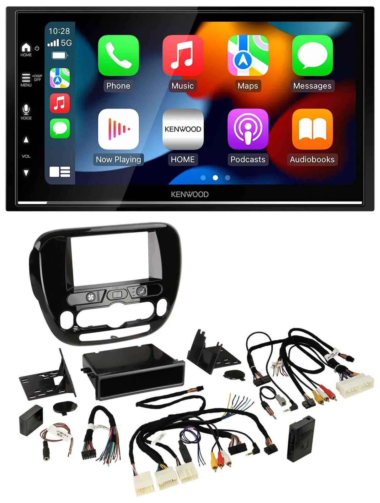 Kenwood DAB USB Bluetooth 2DIN Lenkrad Autoradio für Kia Soul ab 2014 Klima