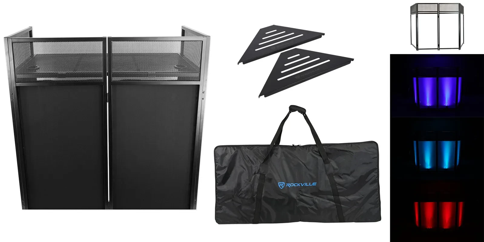 Стойка для микшера для DJ Rockville ROCKBOOTH (набор) с столом, дорожной сумкой, скримами и 2 полками