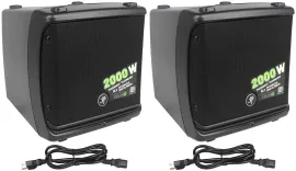 (2) Mackie DLM8 2000W 8" Full-Range Class D Powered Active DJ PA Speakers