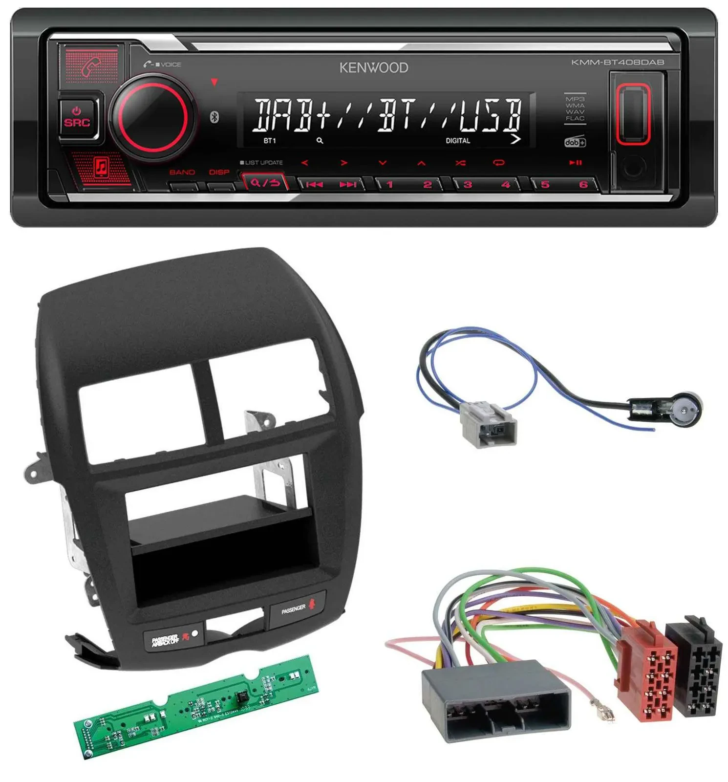 Kenwood MP3 Bluetooth USB DAB Autoradio für Mitsubishi ASX (2010-2014)