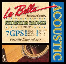 Струны для акустической гитары La Bella 7GPS 12-52, бронза фосфорная