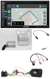 Alpine DAB TMC Bluetooth 2DIN USB Lenkrad Navigation für Dacia ab 2012 hellsilbe