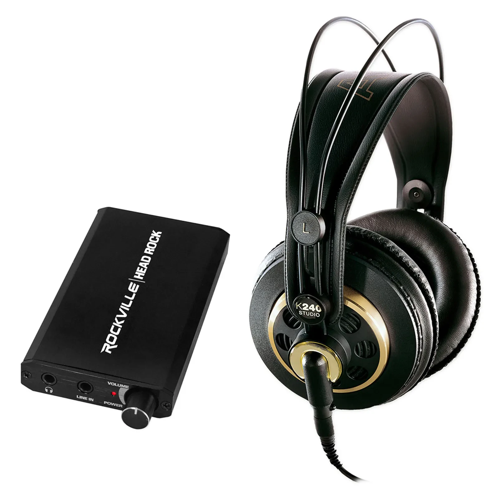 AKG K240 Studio Recording Monitoring Headphones+Rechargeable Headphone Amp