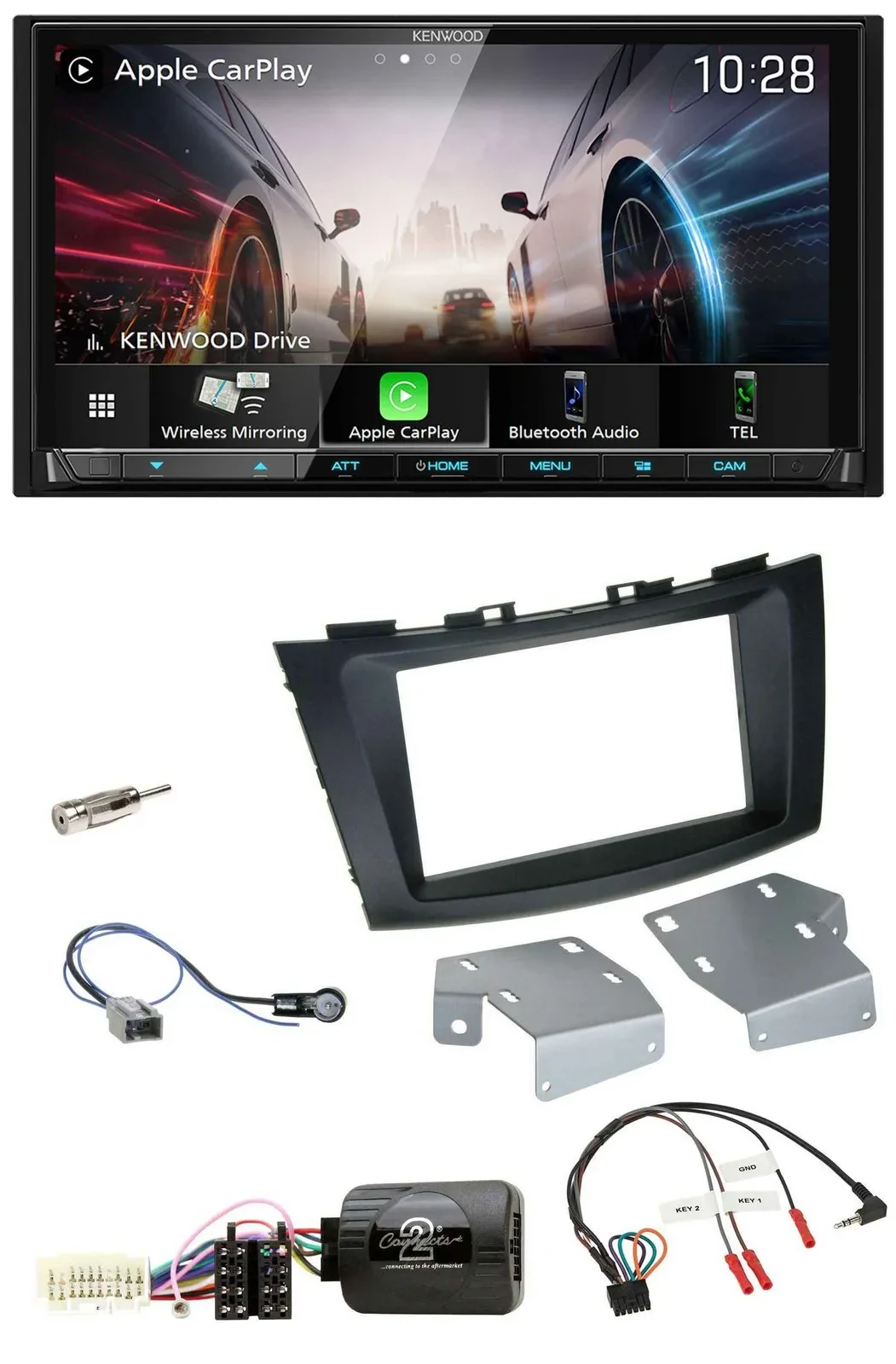 Kenwood Lenkrad 2DIN USB DAB Bluetooth Autoradio für Suzuki Swift ab 2011