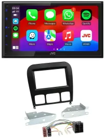 Автомагнитола для Mercedes S‑Class 1998–2005 JVC 2DIN, DAB, Bluetooth, USB, MP3, черный